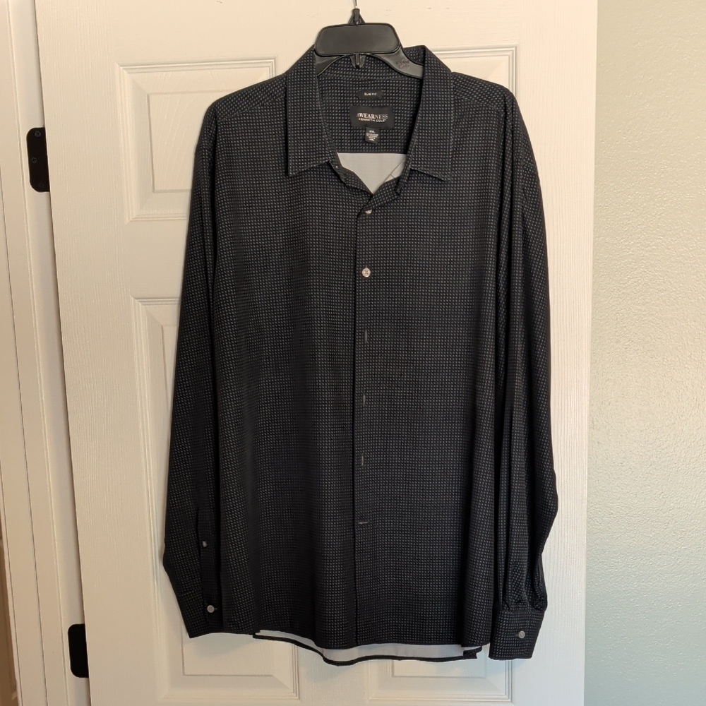 Kenneth Cole Dark Checkered Dress Shirt